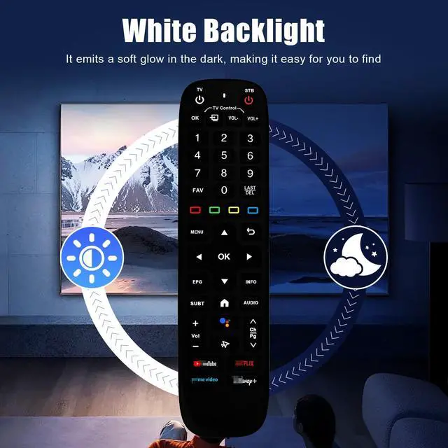 Alt view image 5 of 7 - Backlight V6 Plus Voice Remote Control Replacement for Vseebox V6plus Remote Compatible for vSeeBox V5 Pro,3 Pro, V3 Plus