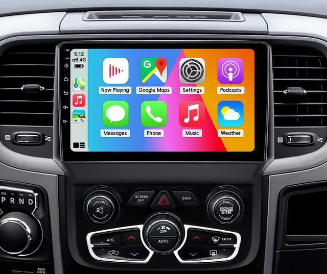 Main image of Car Radio Stereo for Dodge RAM 1500 2500 3500 2013-2018 Automatic AC | 2+64G Android 13 Touch Screen Radio Upgrade with Wireless CarPlay Android Auto Bluetooth GPS Navigation