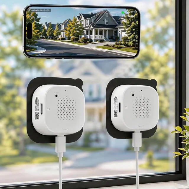 Main image of (2 Pack) 2K 3MP Window Camera with Night Vision, 5GHz & 2.4GHz WiFi Indoor Camera for Home Security, Anti-Glare Design, Motion/Human Detection, Easy & Quick Setup, 24/7 Recording