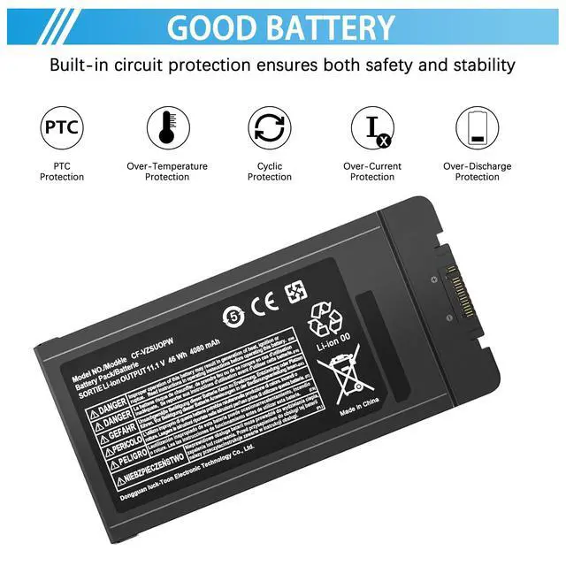 Alt view image 2 of 7 - CF-VZSU0PR CF-VZSU0PW Laptop Battery Compatible with Panasonic Toughbook CF54 CF-54 Mk1 Mk2 Mk3 Series 54 Gloved Multi Touch 54 Lite 54 Performance 54 Prime CF-54F9001KM CF-VZSU0GW CF-VZSU0KR 46Wh