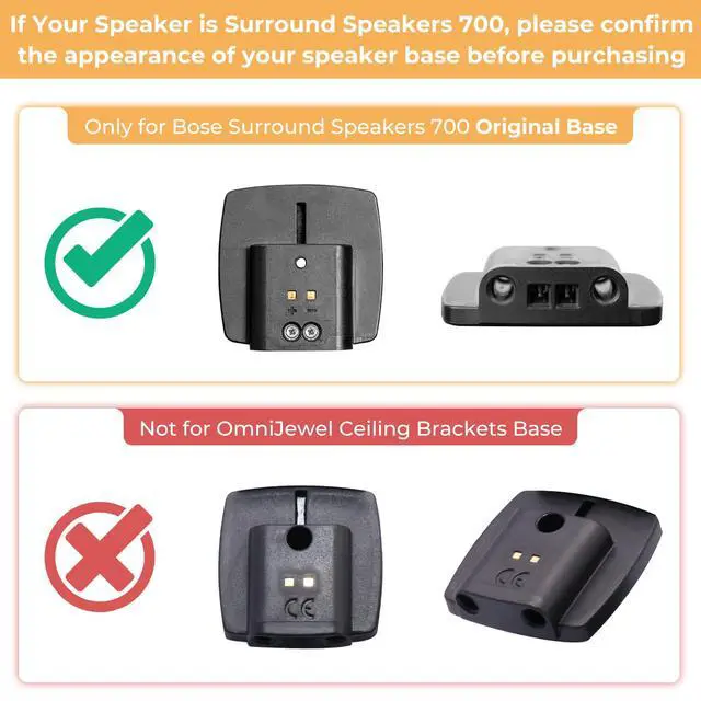 Alt view image 4 of 7 - Adjustable Stand for Bose Speaker Stands, for OmniJewel Lifestyle 650, Surround Speaker 700, Floor Speakers Stands for Bose Floor Stand, with OmniJewel Bracket, Black (Pack of 2)