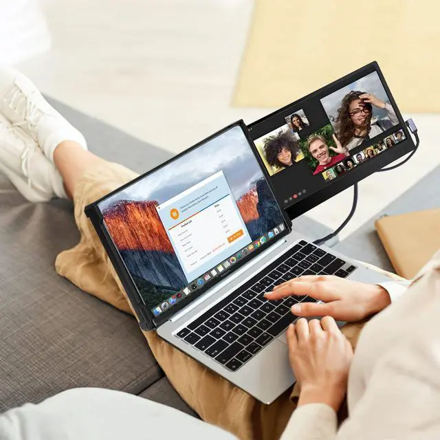 Alt view image 6 of 6 - Portable Monitor for Laptop Screen Extender Dual Monitor 12 Inch FHD 1080P IPS Display USB-A/Type-C/HDMI/Speakers for 13-16 Inch Computer Mac Windows Phone