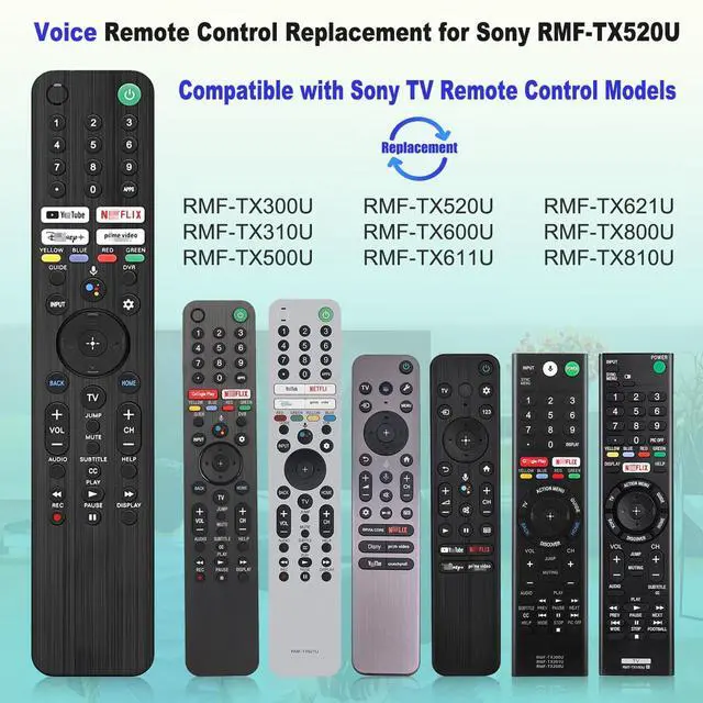 Alt view image 2 of 7 - Replacement for Sony TV Remote, Compatible with Sony Bravia 2019-2026 XBR/XR/KD/K Smart TVs (RMF-TX520U)