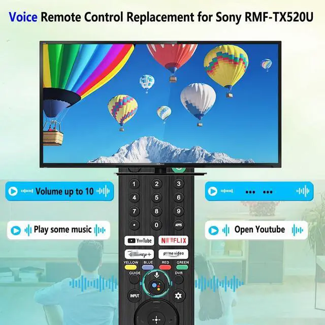Alt view image 3 of 7 - Replacement for Sony TV Remote, Compatible with Sony Bravia 2019-2026 XBR/XR/KD/K Smart TVs (RMF-TX520U)