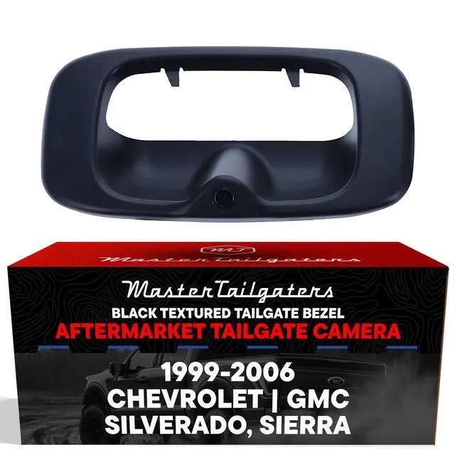 Main image of Black Tailgate Bezel with Backup Camera Replacement for Chevrolet Silverado/GMC Sierra (1999-2006) | IP68 Waterproof | Parking Grid Lines Available | Easy to Install