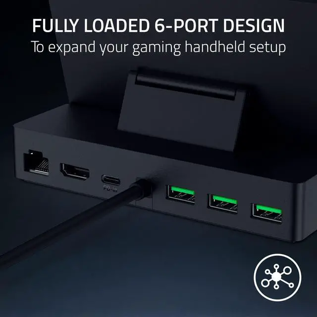 Alt view image 2 of 7 - Handheld Dock Chroma, Charging Hub & Expand Connectivity, 100W | For Mobile Gaming & Tablets, Compatible with iPhone 16, Steam Deck, ROG Ally, Switch & More, USB-C, USB-A (3), HDMI, GbE