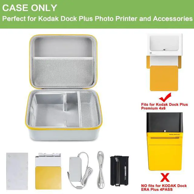 Alt view image 2 of 6 - Hard Shell Case for KODAK Dock Plus 4PASS 4x6 Photo Printer | Custom Molded Organizer, Stores 4x6 Photo Paper, Ink Cartridges, Paper Tray and Power Adapter, Carry Handle, Case Only, Black