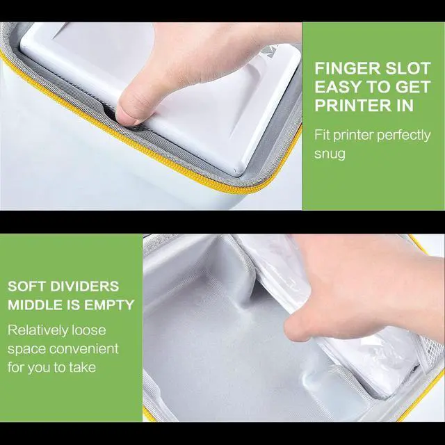 Alt view image 6 of 6 - Hard Shell Case for KODAK Dock Plus 4PASS 4x6 Photo Printer | Custom Molded Organizer, Stores 4x6 Photo Paper, Ink Cartridges, Paper Tray and Power Adapter, Carry Handle, Case Only, Black