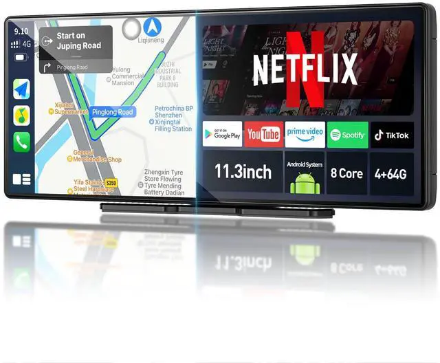 Main image of 11.3" QLED Android 8Core 4G+64G Carplay Screen for Car Android Auto & Carplay Screen with Net-Flix YouTube Google Play 1080P Rear Camera Split Screen GPS Navigation Voice Control