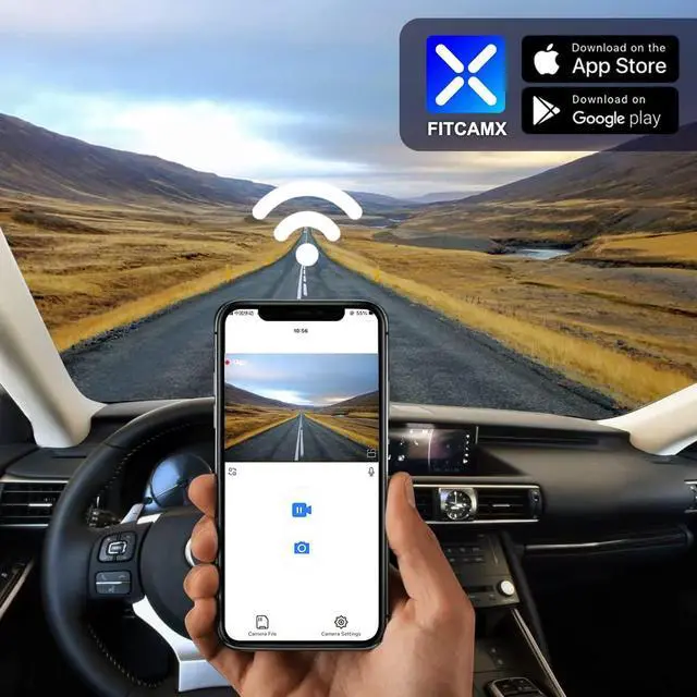 Alt view image 5 of 6 - 4K Dash Cam Compatible with Lexus is 2017-2025 IS350 IS300 AWD IS200t F Sport, OEM Factory Look, 2160P UHD Video, Built-in WiFi & APP, Loop Recording, G-Sensor, Plug & Play, 64GB MicroSD Card