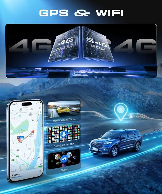 Alt view image 2 of 7 - 4G+64G Android Car Radio for Mercedes-Benz ML-Class W164 ML350 ML500 ML550 2005-2011, 9 Wireless CarPlay Android Auto Car Stereo Mirror Link GPS WiFi BT FM RDS SWC Backup Camera
