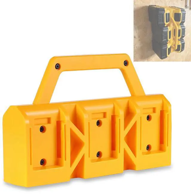 Main image of 2-IN-1 Battery Holder & Wall Mount Organizer for De.Walt 20V/60V Batteries | 6-Slot Portable De.Walt Battery Caddy Storage Case with Handle, Heavy Duty for Jobsite, Garage, Workshop, Van, Truck