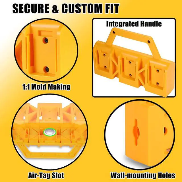 Alt view image 5 of 7 - 2-IN-1 Battery Holder & Wall Mount Organizer for De.Walt 20V/60V Batteries | 6-Slot Portable De.Walt Battery Caddy Storage Case with Handle, Heavy Duty for Jobsite, Garage, Workshop, Van, Truck