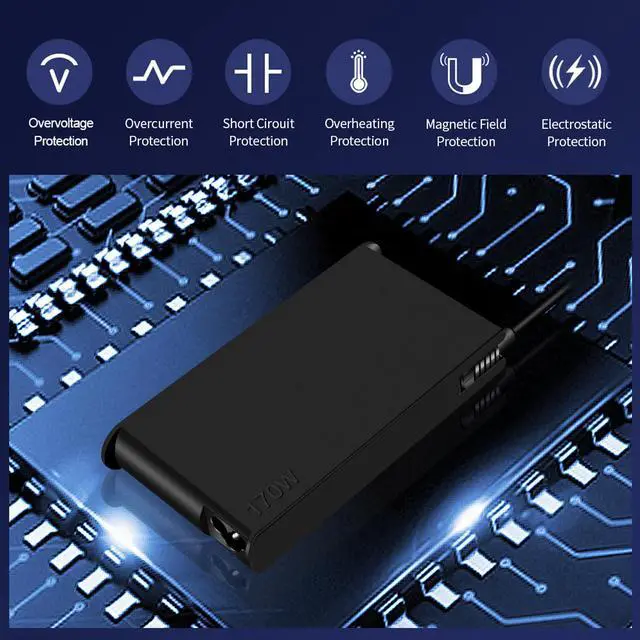 Alt view image 6 of 6 - 170W Charger Compatible with Lenovo LOQ/Legion Slim 5 5i/Yoga Pro 9i/ThinkPad P1 P16 P16v/IdeaPad Pro 5 5i Power Adapter