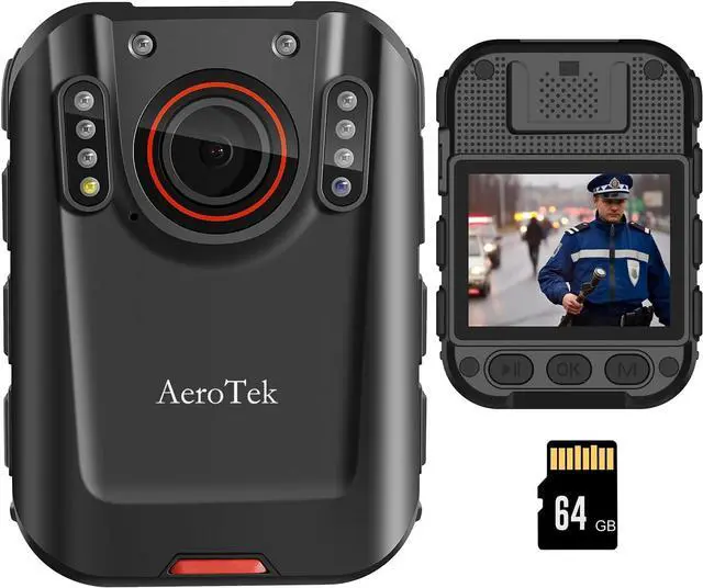 Main image of 2K Body Camera, Police Body Cam with 64GB Video Recording and Ultra Infrared Night Vision, Body Worn Camera for Law Enforcement Recorder