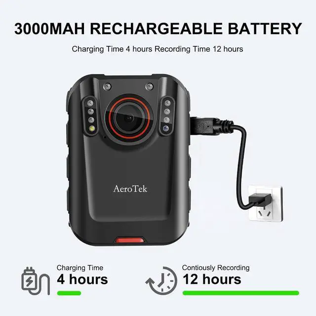 Alt view image 5 of 7 - 2K Body Camera, Police Body Cam with 64GB Video Recording and Ultra Infrared Night Vision, Body Worn Camera for Law Enforcement Recorder