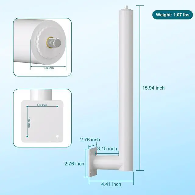 Alt view image 7 of 7 - Wall Mount for Starlink Mini, 1/4-20" Threaded Screw Aluminium Alloy Mounting Pole with Adjustable Pipe Adapter,Easy Installation Drilling Hole,Compatible with 2024/2025/2026 Starlink Mini Version