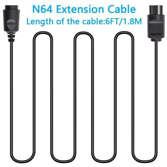 Alt view image 3 of 7 - N64 Extension Cables for Nintendo N64 64 Controller (4 Packs)