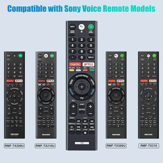 Alt view image 2 of 7 - Replacement for Sony Bravia TV Remote with Voice Control, for Sony RMF-TX300U 4K Smart HDTV XBR-49X800E XBR-55X800E XBR-55X850D XBR-65X850E XBR-85X850D XBR-43X800E XBR-65X930D XBR-75X850E XBR-75X940D