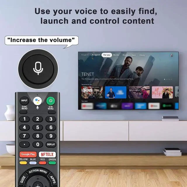 Alt view image 5 of 7 - Replacement for Sony Bravia TV Remote with Voice Control, for Sony RMF-TX300U 4K Smart HDTV XBR-49X800E XBR-55X800E XBR-55X850D XBR-65X850E XBR-85X850D XBR-43X800E XBR-65X930D XBR-75X850E XBR-75X940D