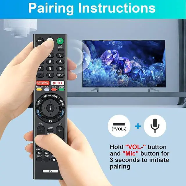 Alt view image 6 of 7 - Replacement for Sony Bravia TV Remote with Voice Control, for Sony RMF-TX300U 4K Smart HDTV XBR-49X800E XBR-55X800E XBR-55X850D XBR-65X850E XBR-85X850D XBR-43X800E XBR-65X930D XBR-75X850E XBR-75X940D