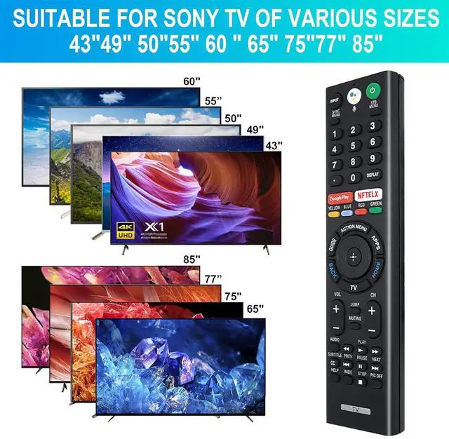 Alt view image 3 of 7 - Replacement for Sony Bravia TV Remote with Voice Control, for Sony RMF-TX300U 4K Smart HDTV XBR-49X800E XBR-55X800E XBR-55X850D XBR-65X850E XBR-85X850D XBR-43X800E XBR-65X930D XBR-75X850E XBR-75X940D