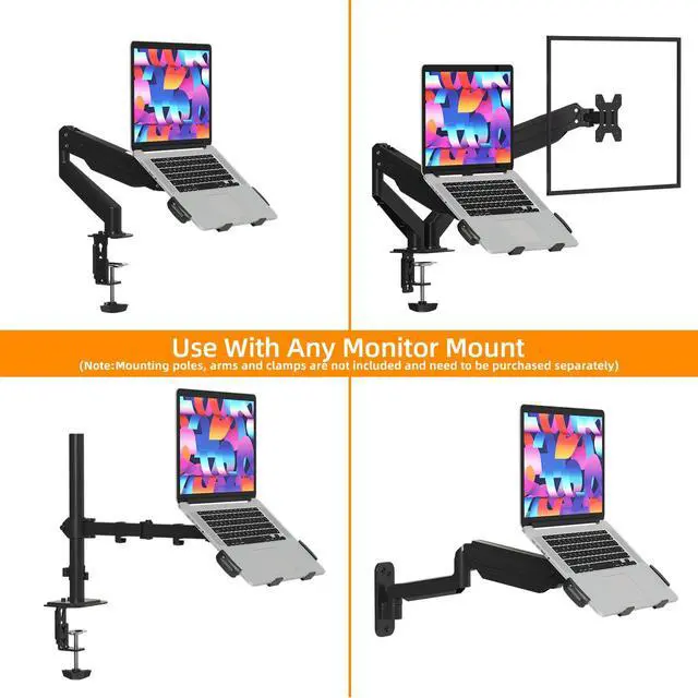 Alt view image 7 of 7 - Adjustable 13 to 18 inch Laptop VESA Arm Mount Tray for Monitor Arms and Stands (Tray Only),Fits 75x75/ 100x100 mm VESA Mount Holes,and Supports Weight up to 10lbs,Black(TP007)