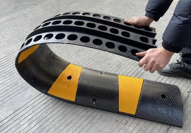 Alt view image 7 of 7 - Rubber Speed Bump 6 Feet Rubber Driveway Modular Heavy Duty Speed 72.4 x 12 x 2.4 Inch Cable Protector Ramp for Garage Gravel Roads Asphalt Concrete, 6Ft-Speed Bump (2 Pack 6ft Speed Hump)
