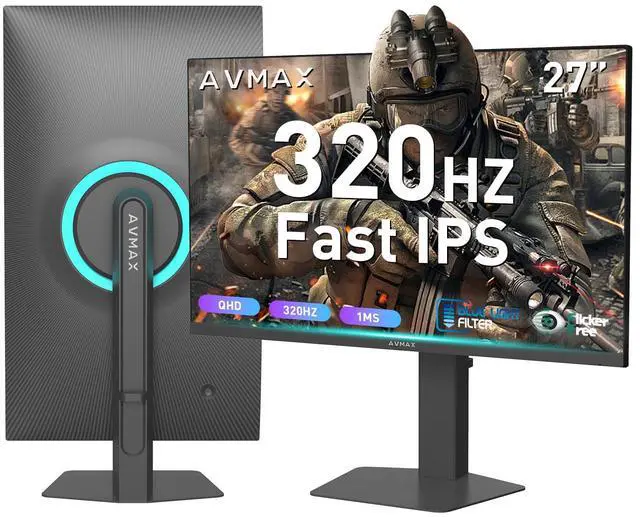 Main image of 27 Inch Gaming Monitor 320Hz/300Hz/240Hz,QHD2560X1440 Fast IPS,Adaptive FreeSync,90% DCI-P3,HDR400 Support,ErgoStand 2XDP1.4&2XHDMI2.1,P273B