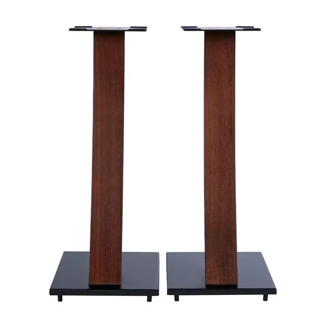 Alt view image 5 of 7 - One Pair Fixed Height Universal Speaker Floor Stands with Real Wood - Espresso - 290 Series