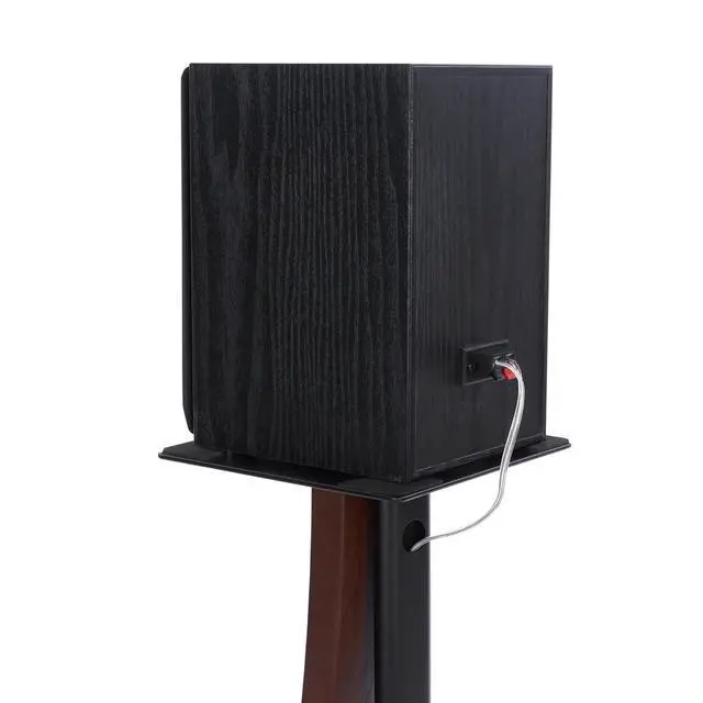 Alt view image 6 of 7 - One Pair Fixed Height Universal Speaker Floor Stands with Real Wood - Espresso - 290 Series
