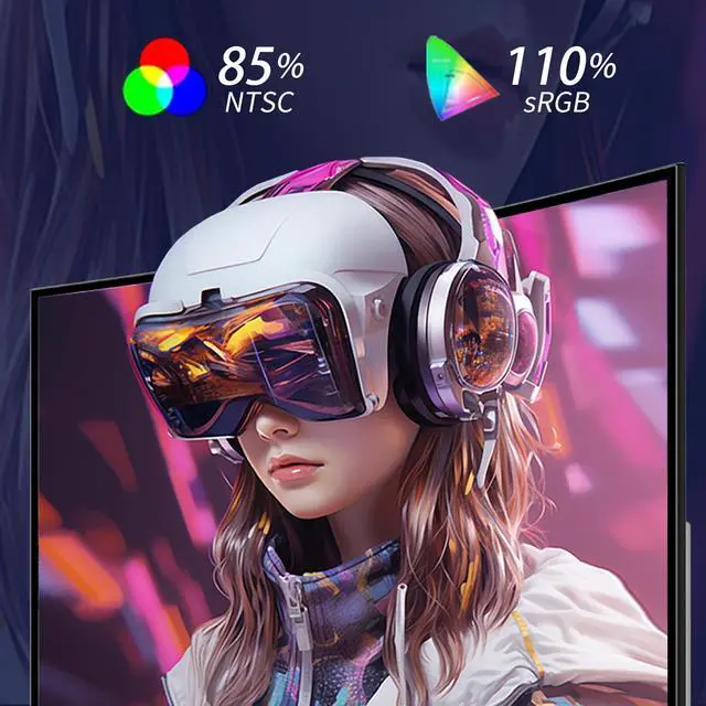 Alt view image 6 of 7 - 27 inch Curved Gaming Monitor 180Hz 1ms 1080p Computer Monitor | 1800R VA Screen, 120% sRGB with FreeSync, Low Motion Blur, HDMI & DP, Built-in Speakers