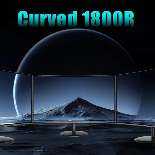 Alt view image 7 of 7 - 27 inch Curved Gaming Monitor 180Hz 1ms 1080p Computer Monitor | 1800R VA Screen, 120% sRGB with FreeSync, Low Motion Blur, HDMI & DP, Built-in Speakers