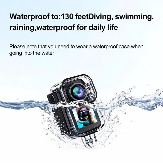 Alt view image 4 of 7 - 4K Mini Action Camera, EIS Stabilization, 130° Wide Angle, Dual Touchscreen, Pre-Record, Waterproof for Vlogging, Outdoor Adventures(Black, 128, GB)