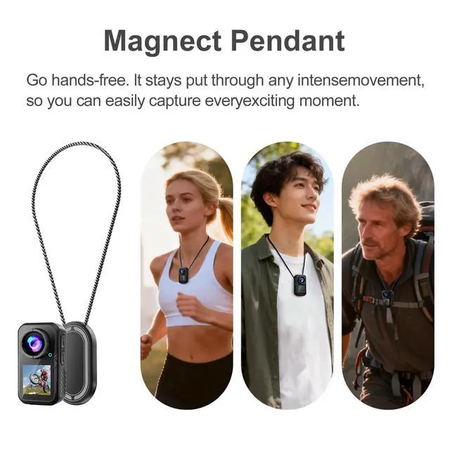 Alt view image 5 of 7 - 4K Mini Action Camera, EIS Stabilization, 130° Wide Angle, Dual Touchscreen, Pre-Record, Waterproof for Vlogging, Outdoor Adventures(Black, 128, GB)