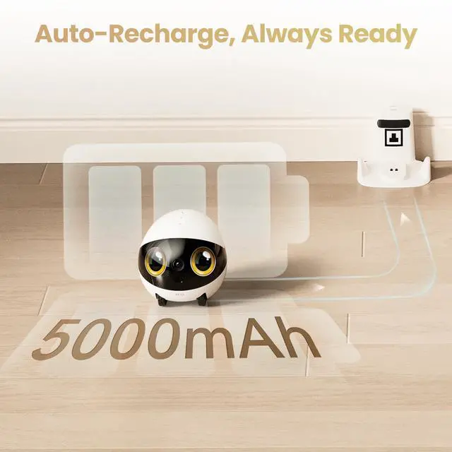 Alt view image 6 of 7 - Air 2S Mobile Robot Camera: 2.5K FamilyBot with Two-Way Video | Whole-Home Mobility, Custom Facial Image, Auto-Recharge, Night Vision, Long Distance Gift for Family/Pets