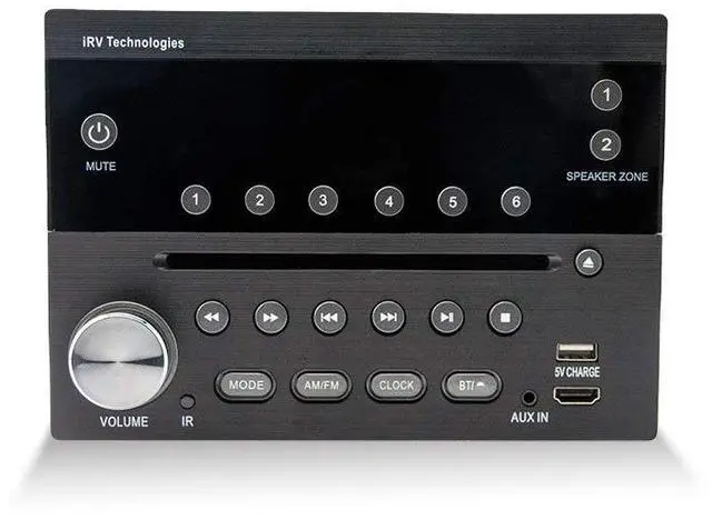 Main image of iRV Technology IRV31 Am/FM/CD/DVD Rv Radio Stereo 2 Zones Wallmount Receiver 2.1 Channels Surround, 5"