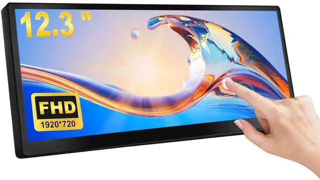 Main image of 12.3 Inch Touch Screen Monitor IPS 1920x720 Stretched Bar LCD CNC Shell Mini Secondary Screen Portable Display HDMI for Laptop PC Temperature Aida64 GPU CPU RAM Monitoring