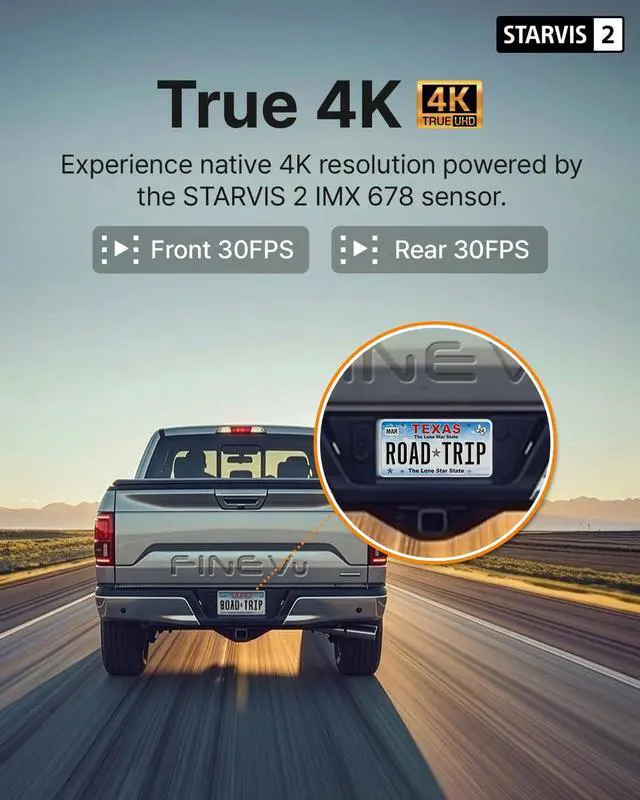 Alt view image 2 of 7 - LX4K True 4K Dual Dash Cam Front and Rear, SRTARVIS 2, 128GB SD Card | IMX678, 3.5 IPS Touch, Monthly Updated Speed Camera Alerts, ADAS, Night Vision, Engineered & Made in Korea