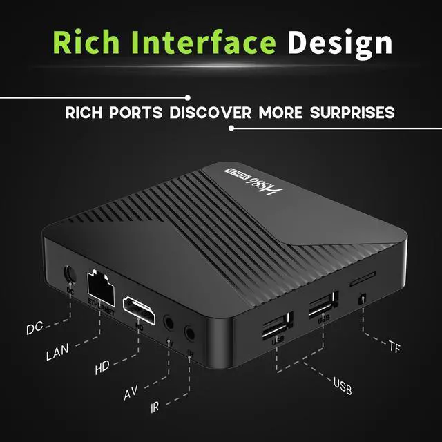 Alt view image 7 of 7 - 2026 Android 14 TV Box, Android Box 2GB RAM 16GB ROM RK3528A Quad-Core for Smart TV, 4K HD Video Decoding & HDR 10 Video Output Support WiFi6 2.4Ghz/5.0Ghz BT 5.0 TV Box