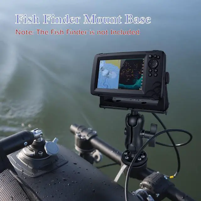 Alt view image 2 of 7 - Fish Finder Mount Base, Universal 360° Rotation Ball-Mount Fish Finder Bracket, Nylon & Stainless Steel Electronic Holder for Marine Boat Kayak Pontoon Canoe Helix Garmin, 4*Srews, 4*Nuts