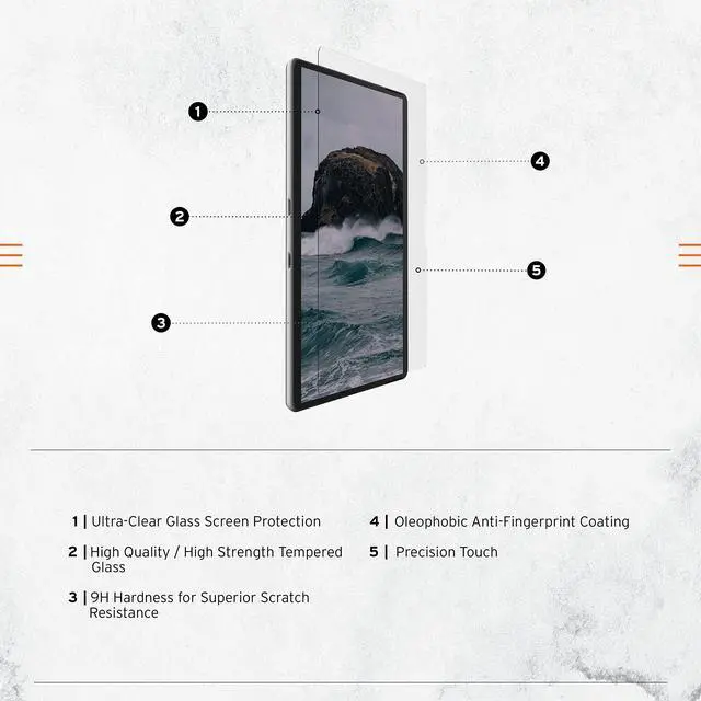 Alt view image 2 of 5 - UAG Designed for Microsoft Surface Pro 13" 12/11 Edition Glass Shield Plus Clear 9H Strengthened Tempered Glass Bubble Free Anti-Scratch Anti-Fingerprint Screen Protector