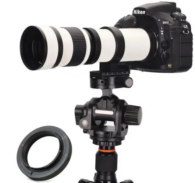 Main image of 420-800mm f/8.3 Telephoto Zoom Lens EF/EF-S Mount + T2 Adapter for Canon EOS Rebel T7i/T7/T8i/T6i/T5/T3i/T2i/XSi/SL3/SL2 4000D 2000D 90D/80D/77D