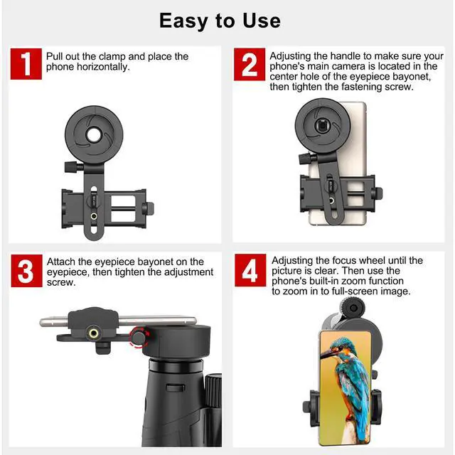 Alt view image 5 of 6 - Universal Phone Adapter - Capture Stunning Moments with Your Smartphone Through Binoculars, Monoculars, Scopes, Telescopes, and Microscopes - Fits Most Smartphones