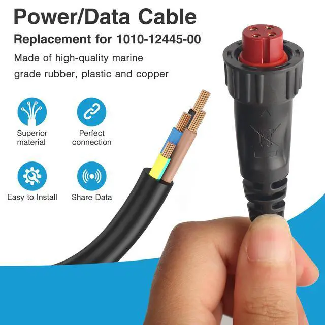 Alt view image 2 of 6 - 010-12445-00 Power/Data Cable Threaded 4-pin for Garmin,6 feet | Replacement part 010-12445-00,fits echoMAP Chirp/Plus UHD/GPSMAP/Panoptix.Threaded 4-pin,6ft,durable.Panoptix Upgrade