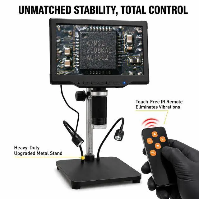 Alt view image 4 of 6 - 10.1" LCD Soldering Microscope for PCB Repair | Large live view helps you track solder joints, circuit traces and small components without a computer