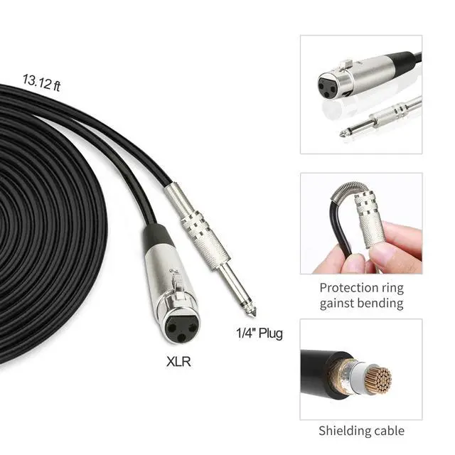 Alt view image 5 of 6 - Handheld Dynamic Microphone for Karaoke Singing, Wired XLR Microphone with On and Off Switch and 13ft Detachable XLR Cable