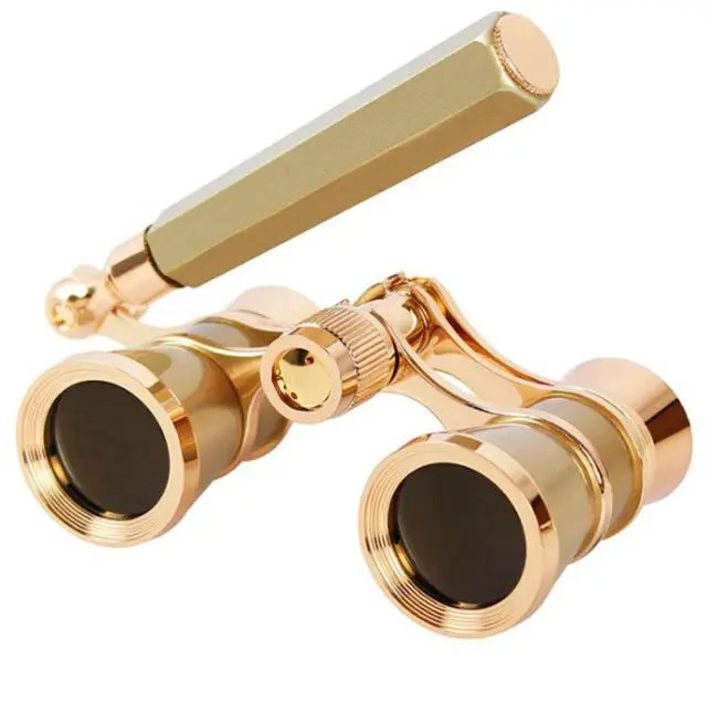 Main image of Opera Glasses, 3x25 Theatre Binoculars with Adjustable Handle | Vintage-style metal binoculars with a refined finish. Adjustable handle for comfortable viewing. Great for concerts, musicals