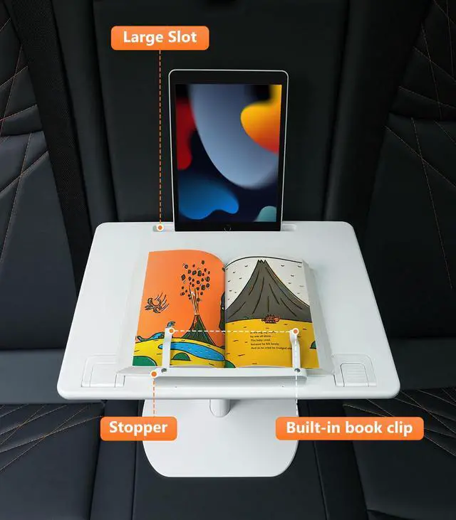 Alt view image 6 of 6 - Car Desk for Laptop Tablet iPad Book for Driver Passenger Seat | Detachable Angle Adjustable Car Seat Tray Table, Portable Laptop Stand for Car Vehicle Camping Travel, Easy Operation