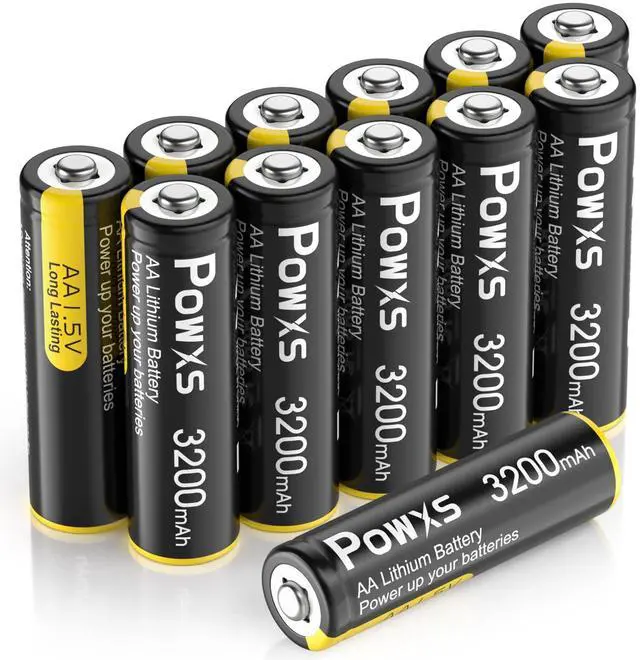Main image of AA Lithium Batteries, 12 Pack 1.5V Lithium Iron AA Batteries 3200mAh Super Capacity for Blink Camera, Video Doorbell, Flashlight, Toys, Remote Control Non-Rechargeable | Poised 1.5V, Lasting,Non-Re